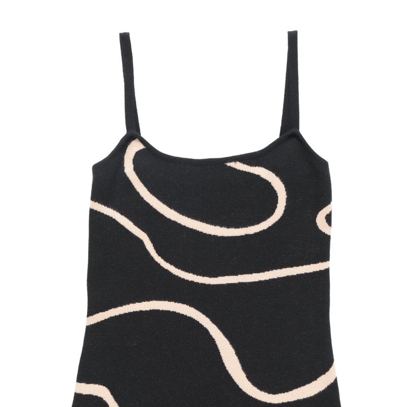Wave pattern knit one piece