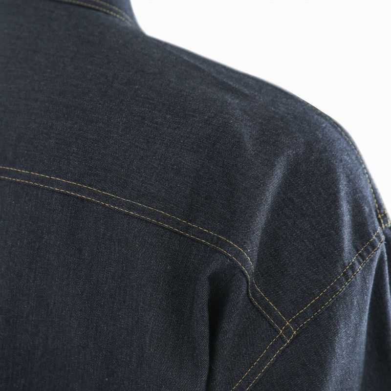 BLACK FAKE DENIM HALF SHIRTS