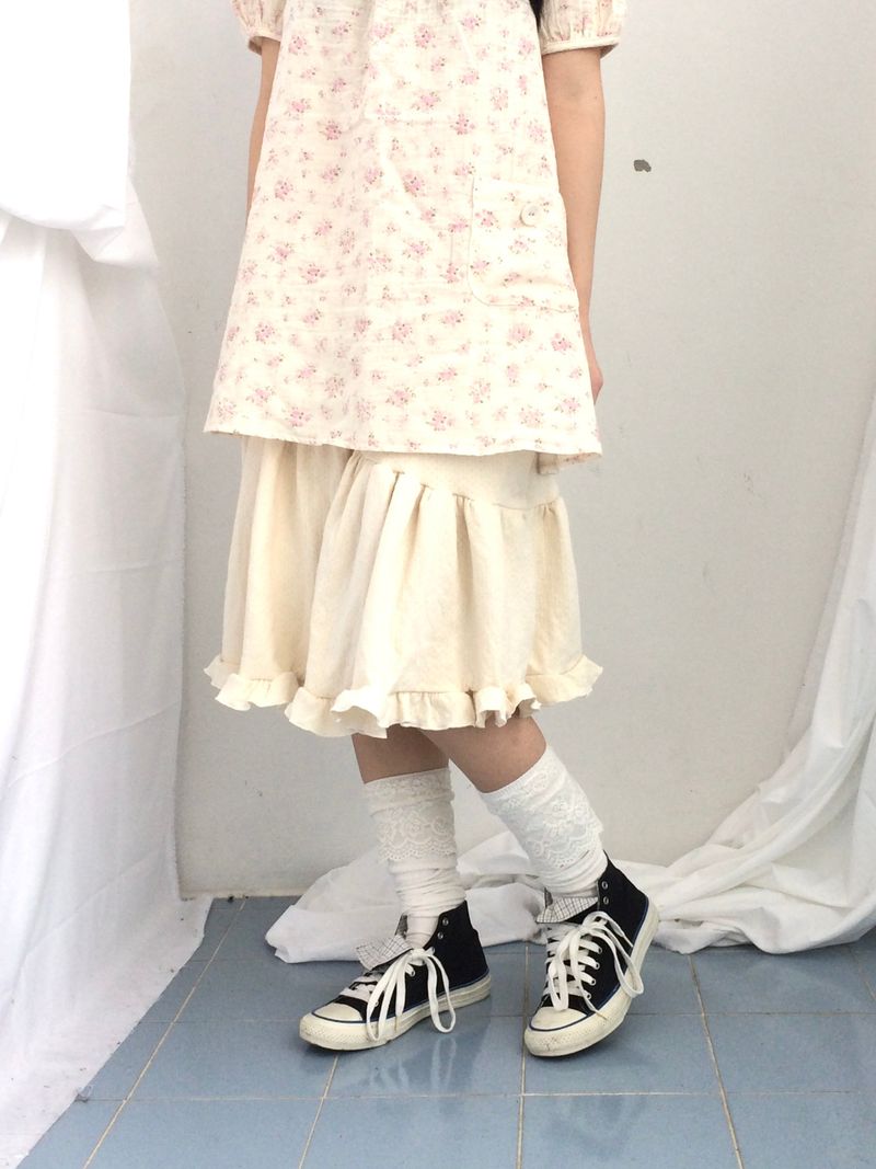 Flare cotton incision skirt
