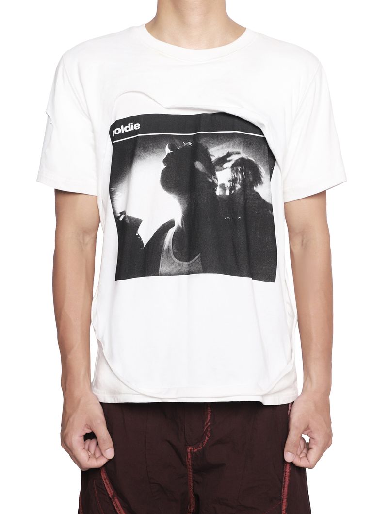 Goldie（ゴルディ）の「ILLUSION WHITE DISTRESSED TSHIRT（Tops）」
