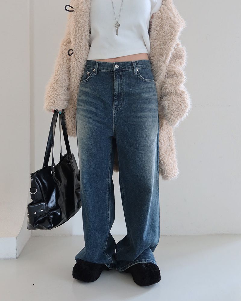 Delight-J（ディライトジェイ）の「Abel dark blue long wide jeans（Pants）」