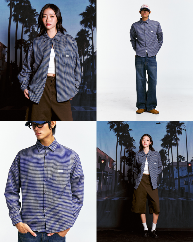 Wacky Wears（ワッキーウェアズ）の「シティ オーバーサイズド プレイド シャツ (Navy)（トップス）」