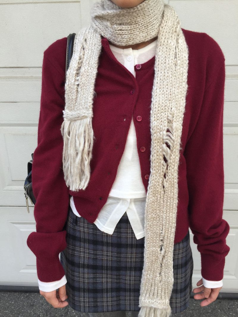 Plaid Peach Mini Skirt (2color)