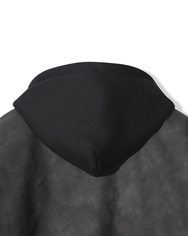 Neren Hood Bomber Leather Padding