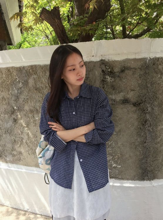 BAON（バオン）の「Hachini Basic Check Long Sleeve Shirt（Tops）」