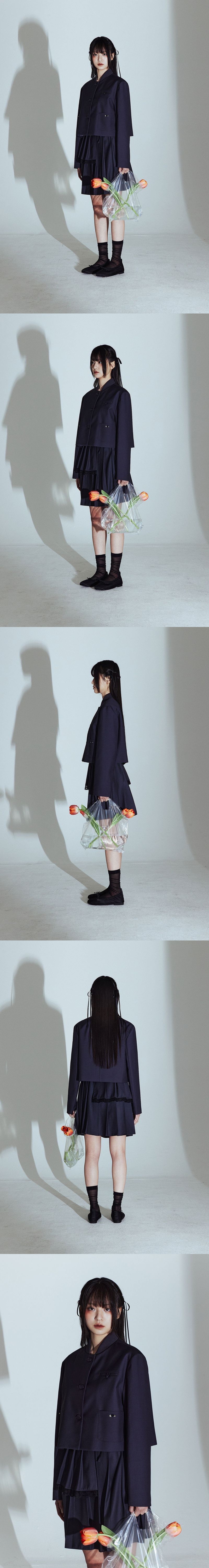 CORSAGE JACKET IN DARK GREY