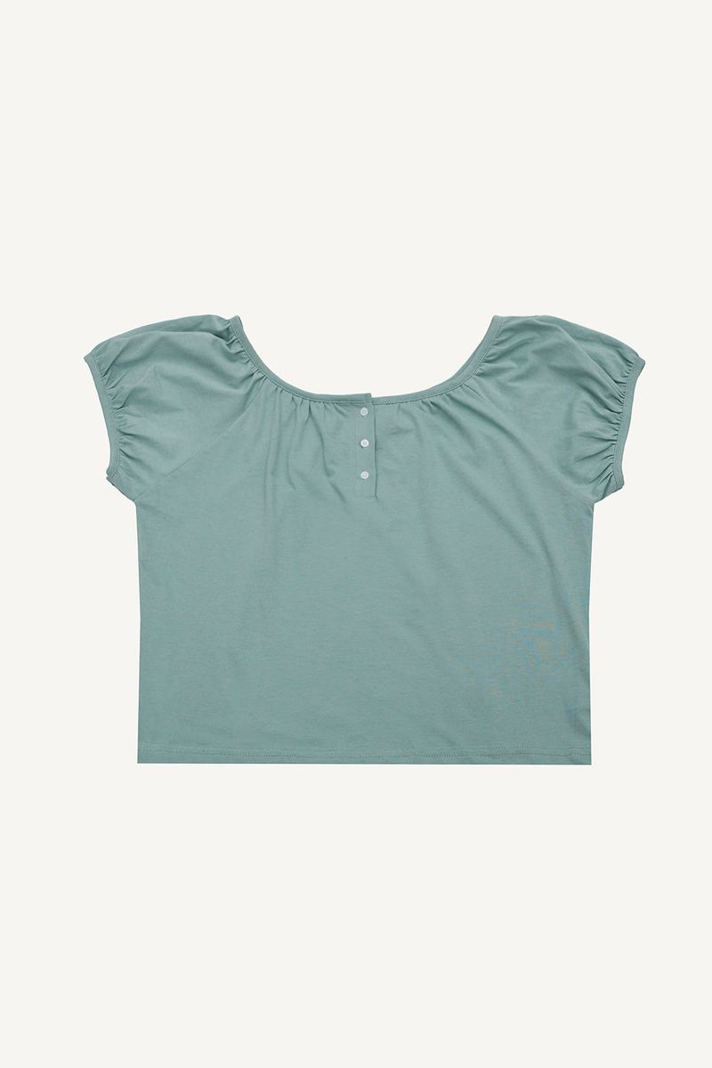 Shirred puff T-shirt