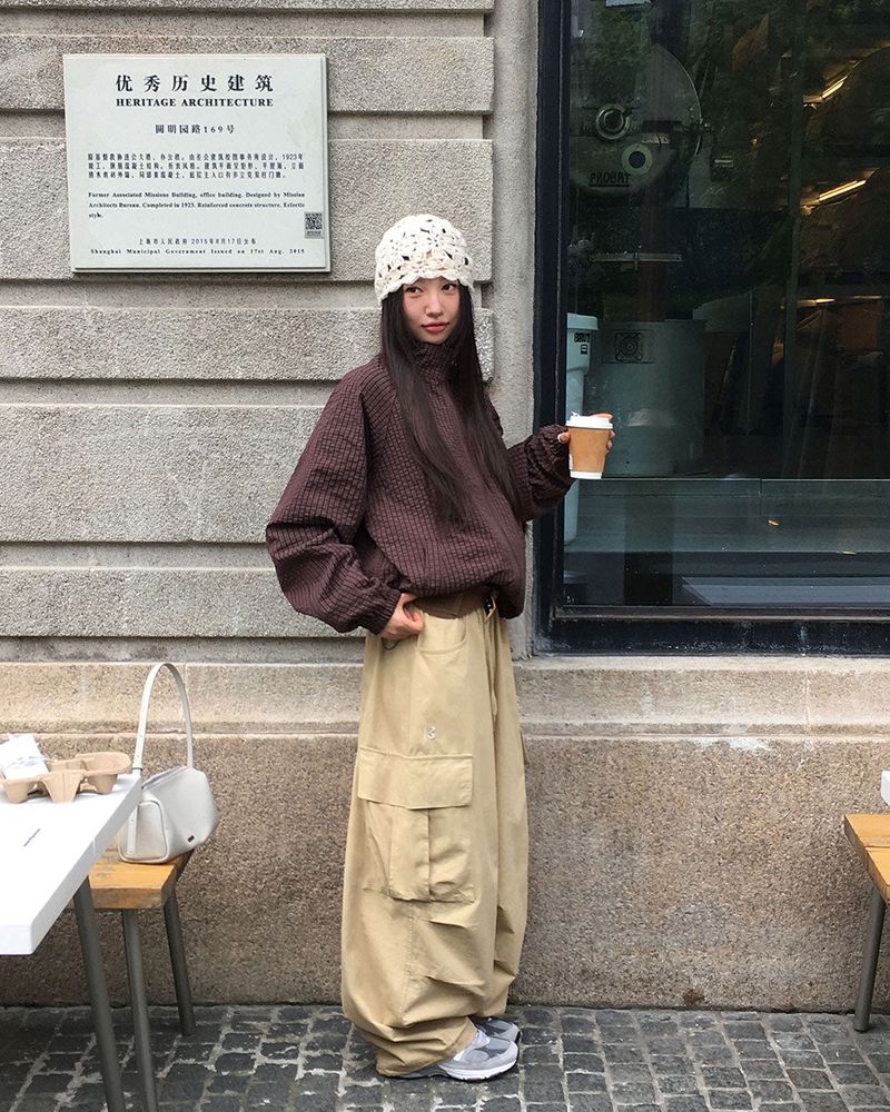 [ORIGINAL] Piping Half-Neck Windbreaker