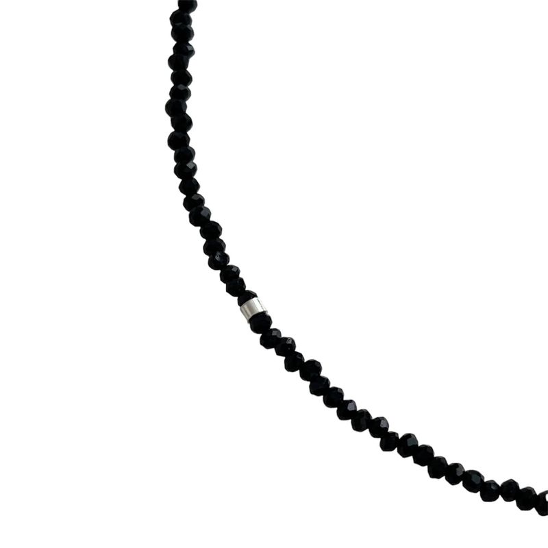 (silver925) Black spinel necklace