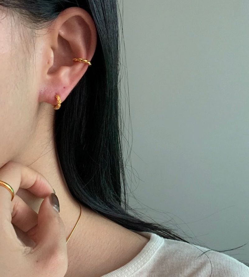  (silver925) ミニローズワンタッチピアス *gold