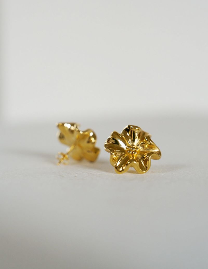 boom flower earring - gold