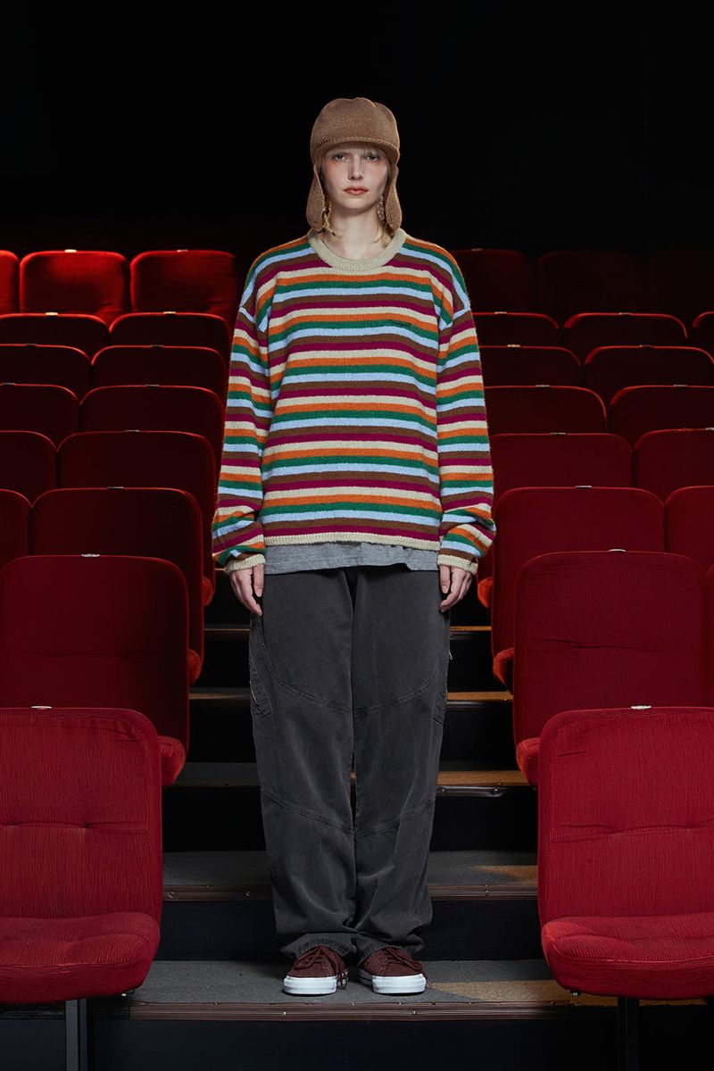STRIPE MOHAIR KNIT / BEIGE