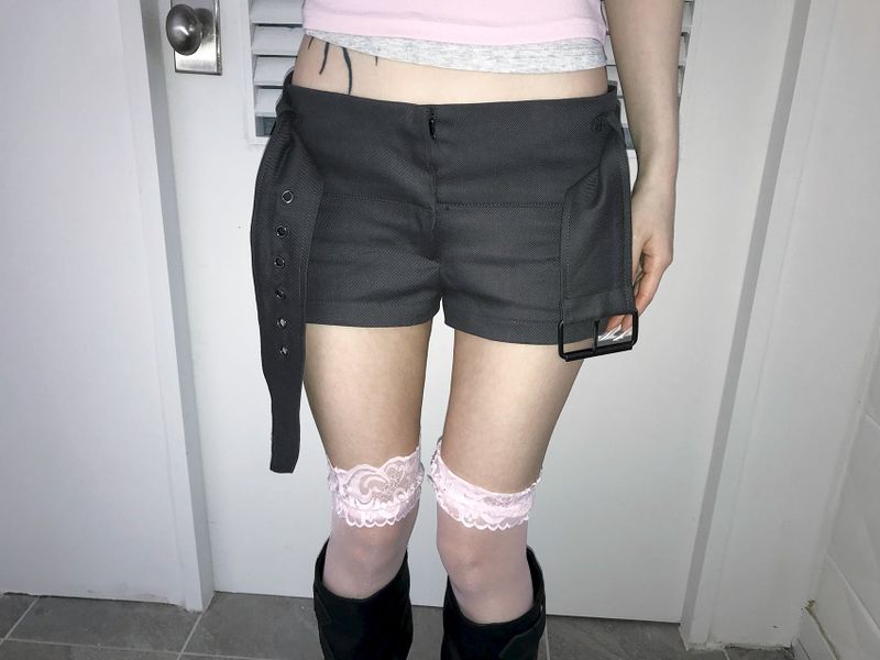 micro belt cotton shorts(2 color)