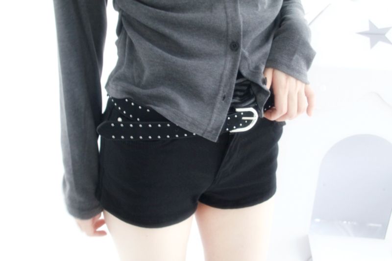 aoyu（アオユ）の「Black Spand Denim Shorts（Pants）」