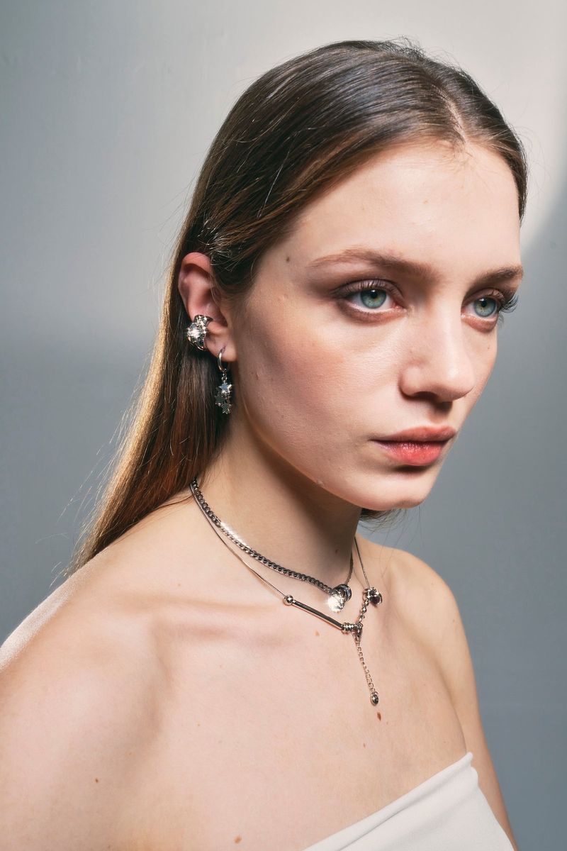 NO.317 [SILVER] GEOMETRY HEART EARCUFF