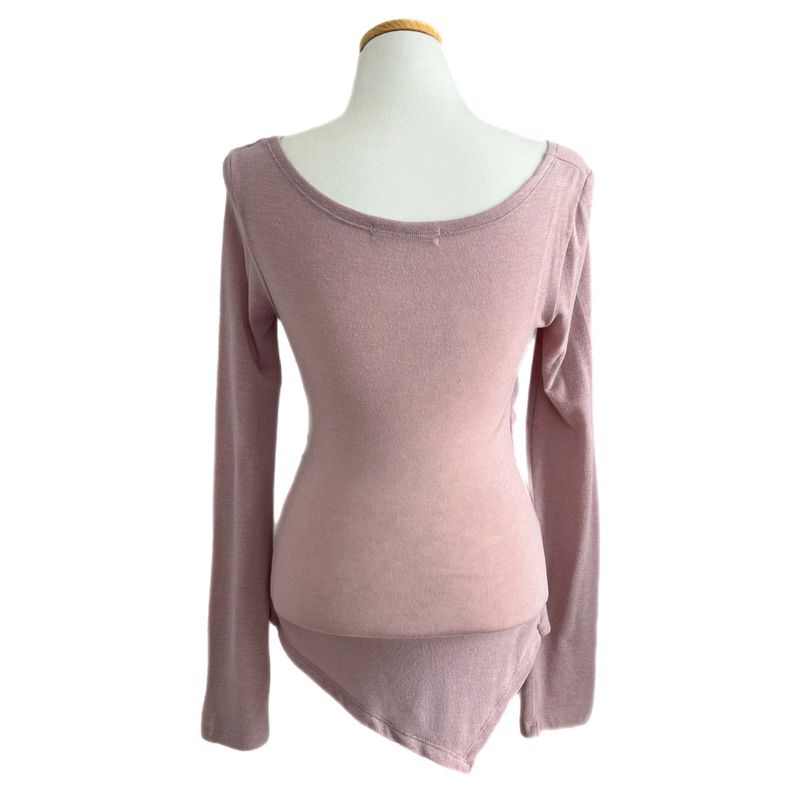 Berre Wrap Shirring Asymmetric Long Sleeve Tee