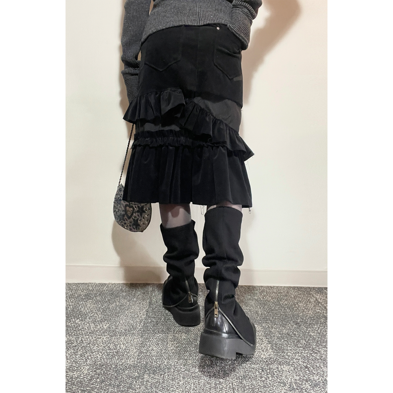 FRILL MIDI SKIRT