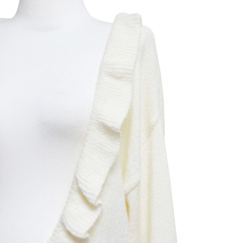 (3color) Frill Deep U-Neck Wool Knit