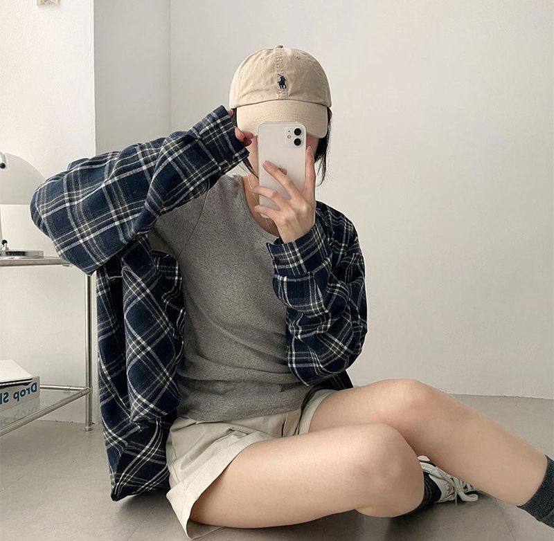 Lue Loose Fit Checkered Shirt