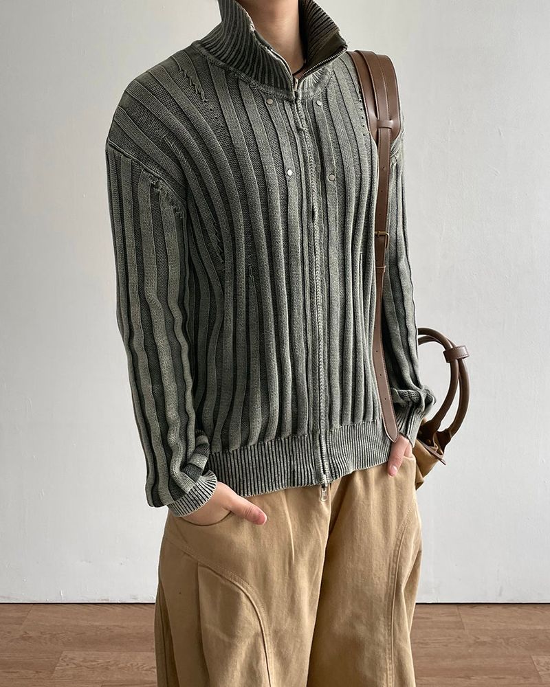 Nex Pigment Knit Zip-up