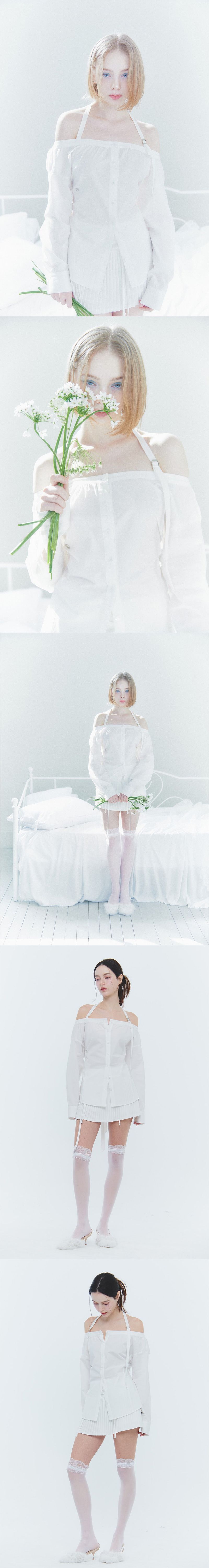 SARA HALTER SHIRT white