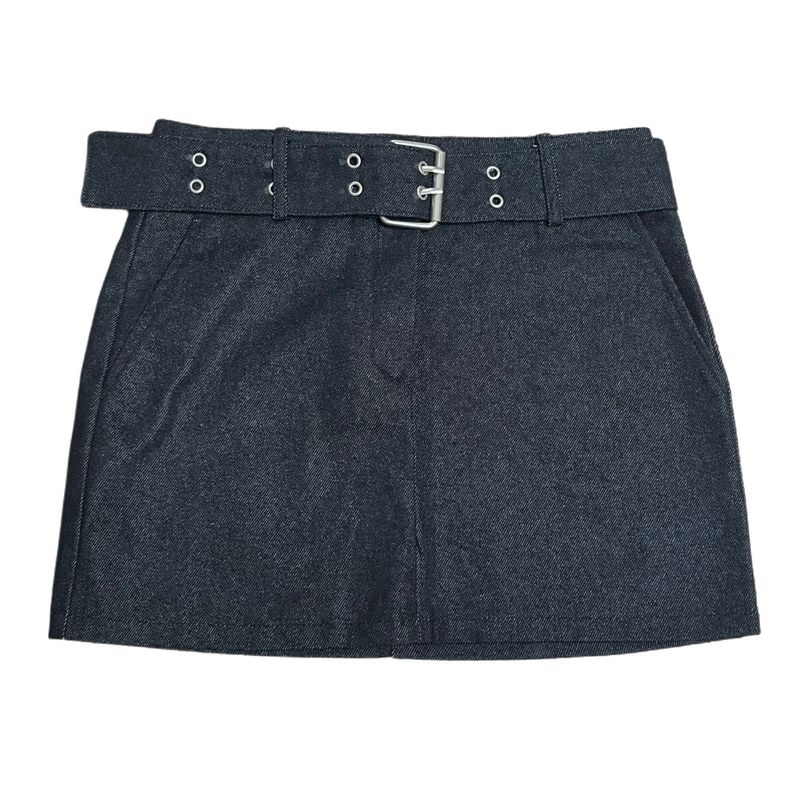 Claude Belt Denim Mini  Skirt