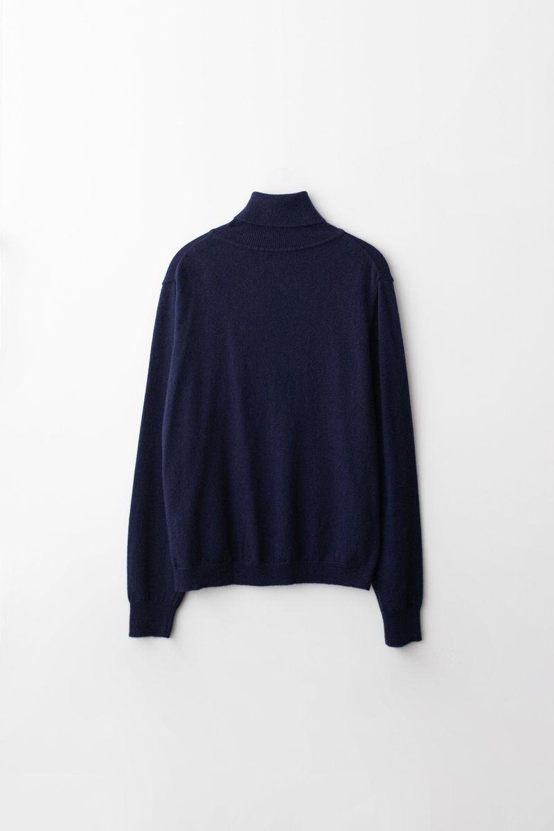 Cashmere turtle neck knit (Navy)