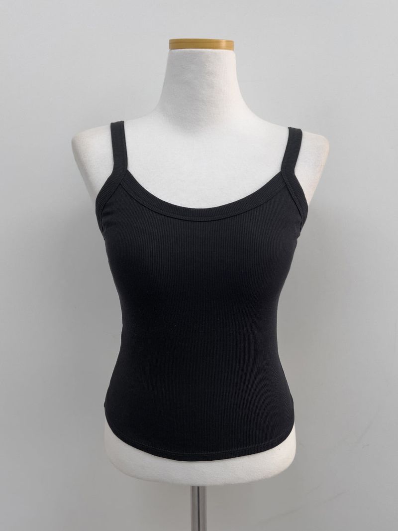 Ribbed U-neck Bra Top Sleeveless