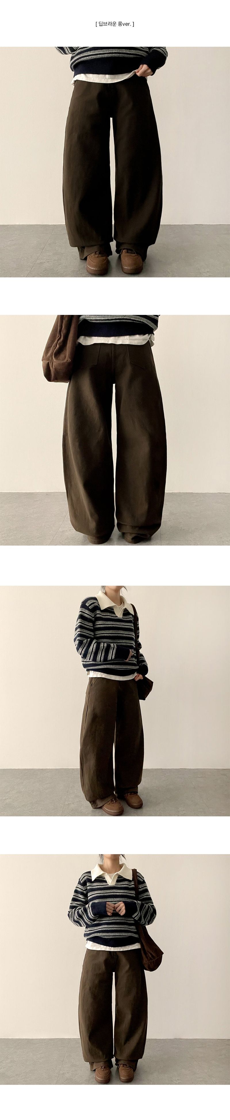 [Short & Long & Basic] Faure Pitchwashing Cotton Semi Wide Pants