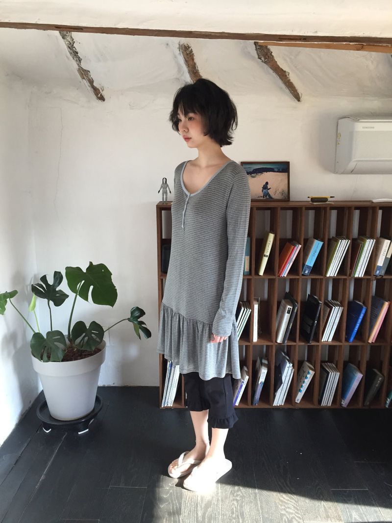 Scandi striped dress (3color)