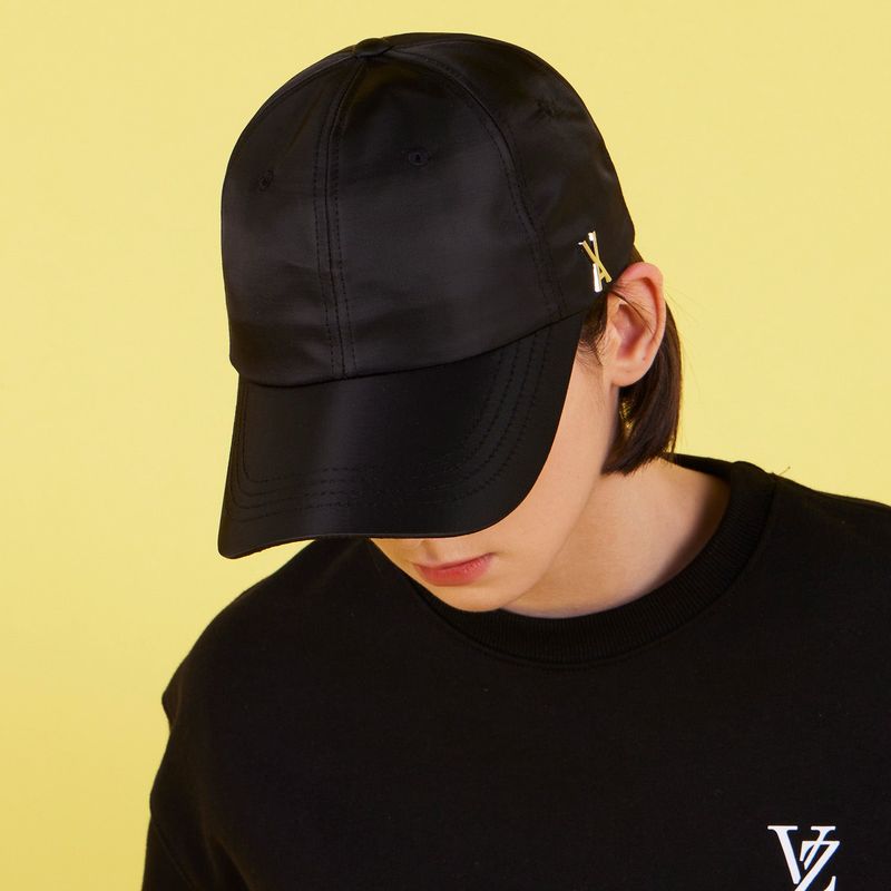 Stud Logo Over Fit Poly Ball Cap Black