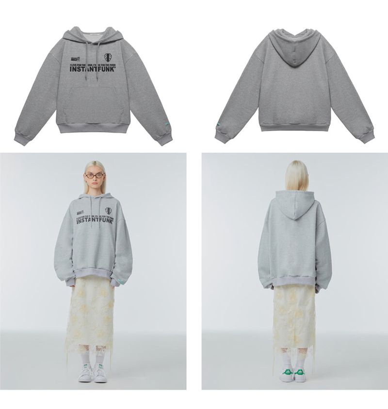 Emblem-print hooded sweatshirt
