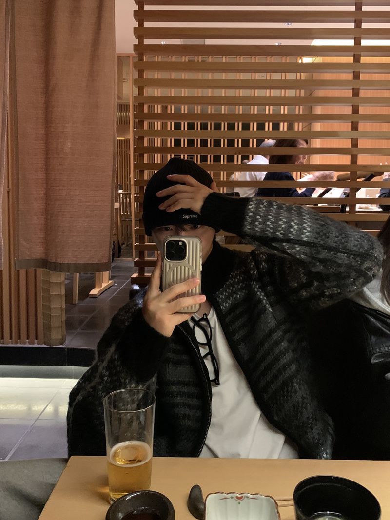 Look Aces High Neck Check Two-Way Knit Zip-Up