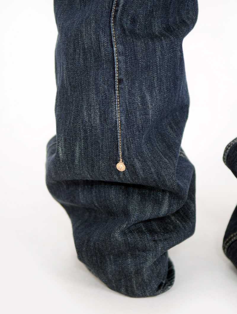 back rivet boots cut denim pants
