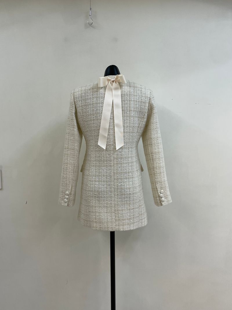 ribbon tweed dress