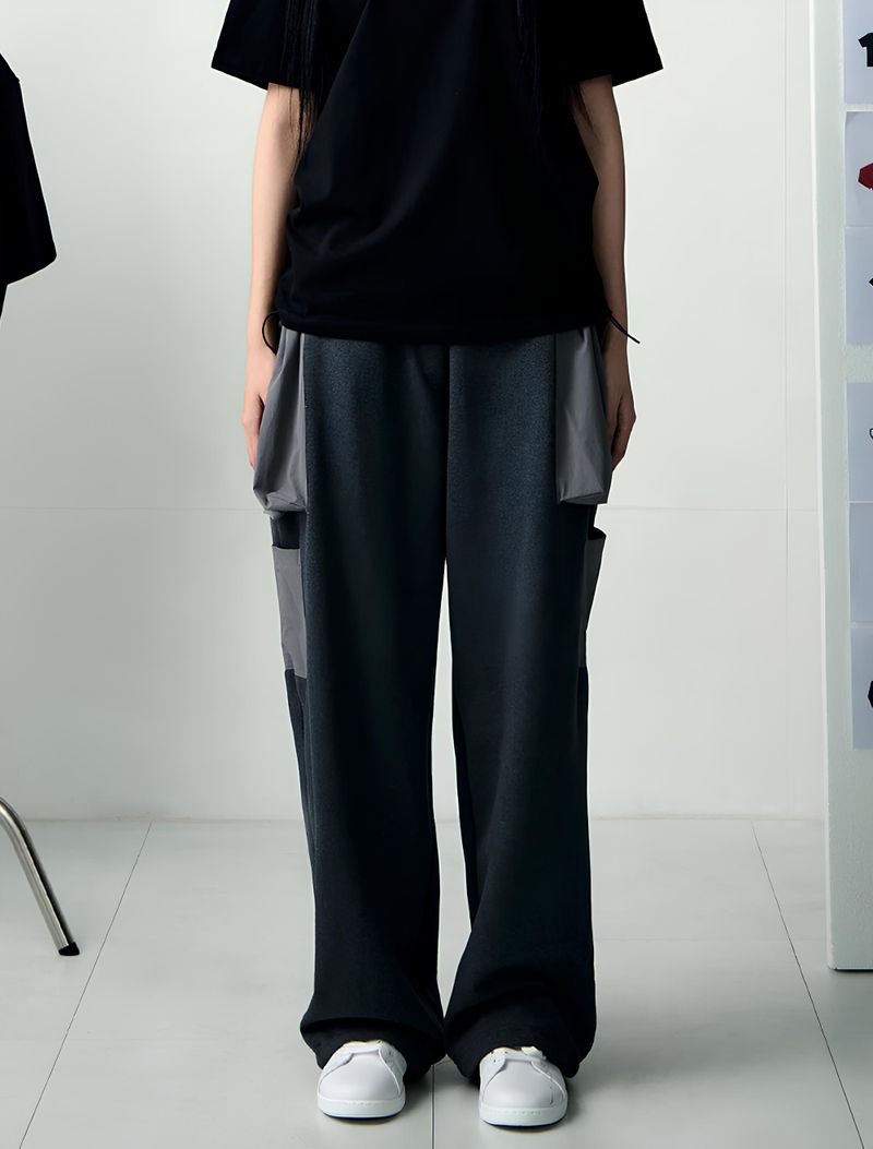 [UPDRAFT]PATCH POCKET COTTON SWEAT PANTS GREY for women