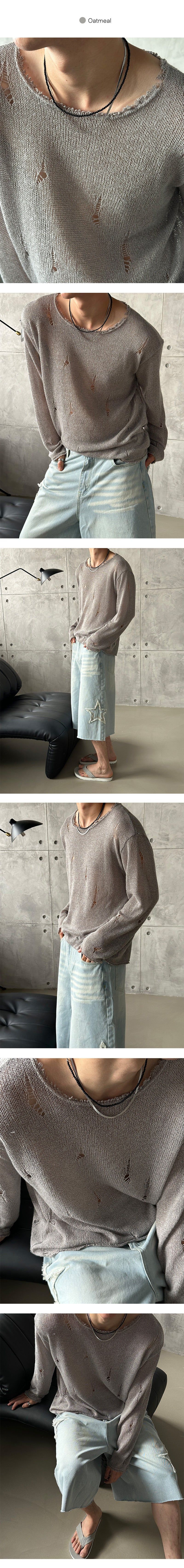 [S/S] Damage net long sleeves (4color)