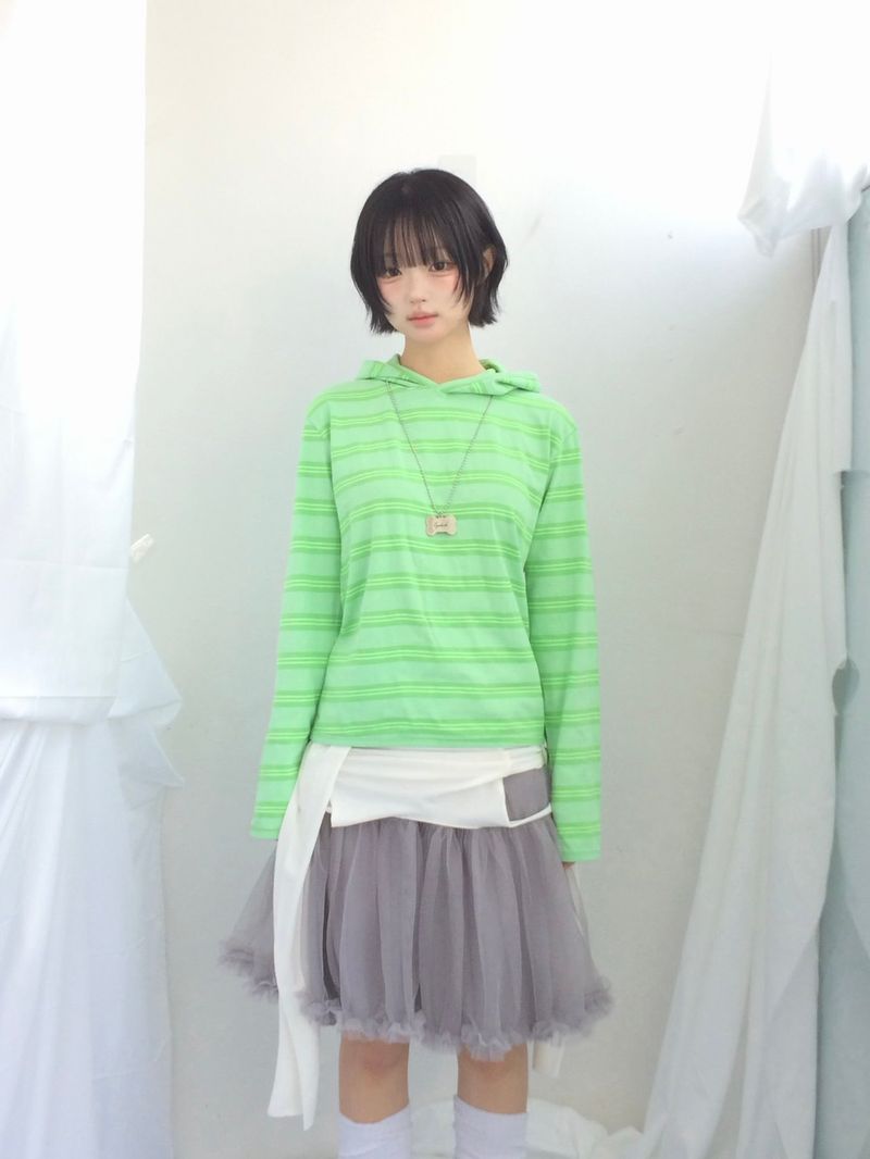 Stripe Lime Hood