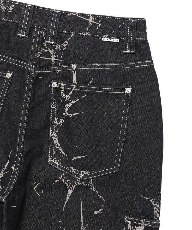 PRINTED CARPENTER DENIM PANTS BLACK(CV2FSUD110A)