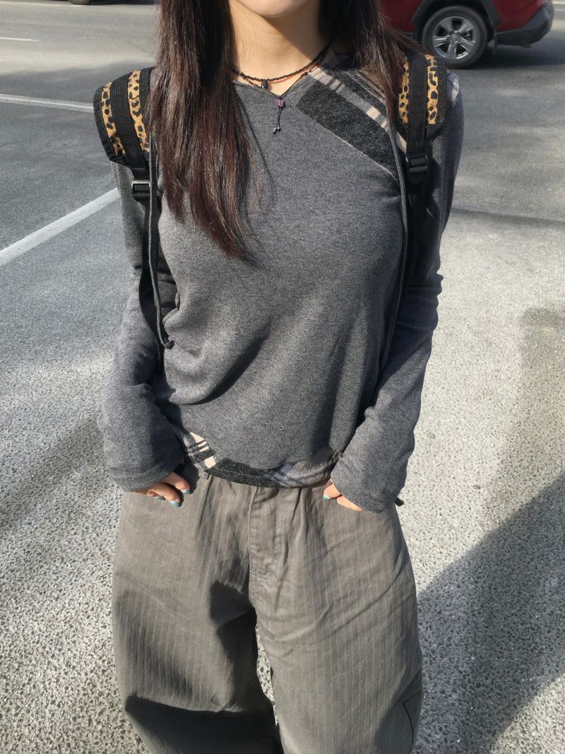 Mode Slim Fit Check Pattern Hoodie (2c)