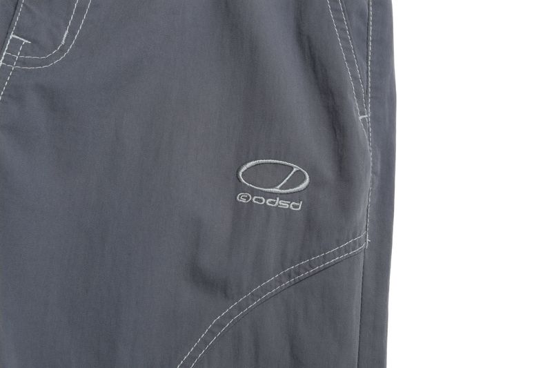 Diagonal cut Stitch Shirring Pants - 2COLOR