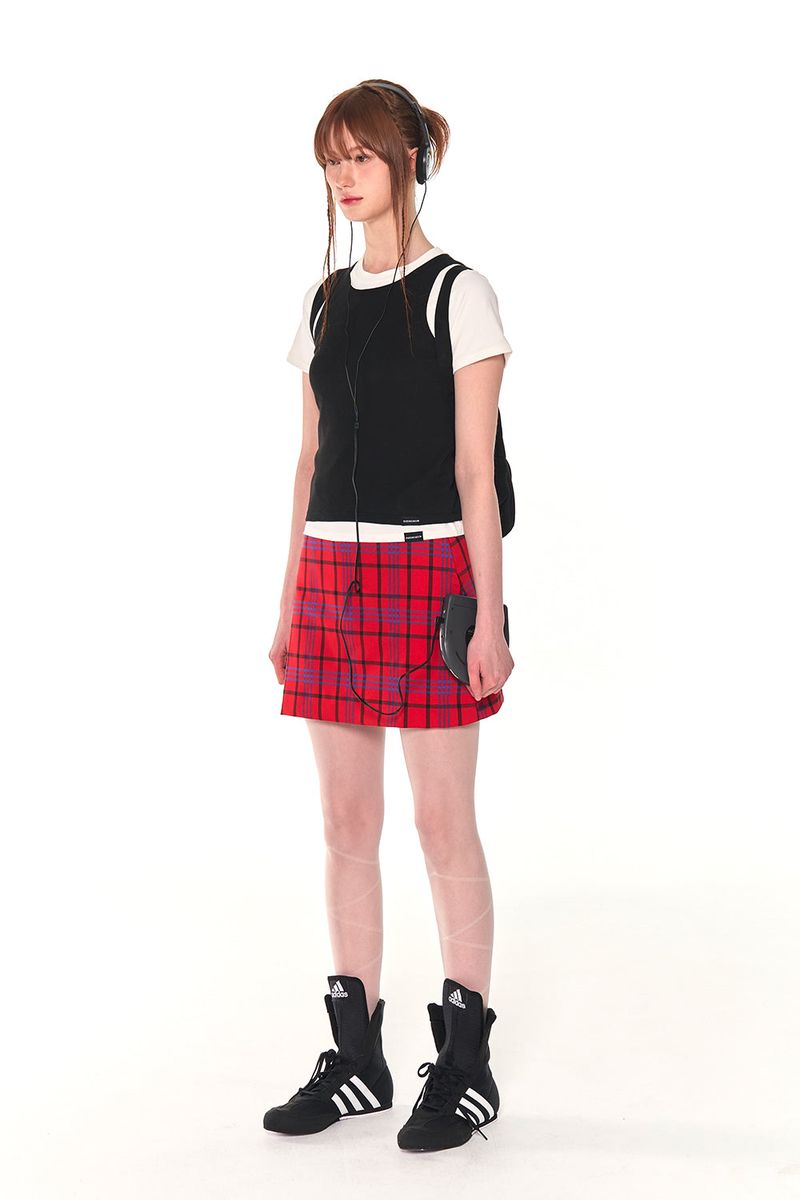 ORIGINAL MINI CHECK SKIRT (RED)