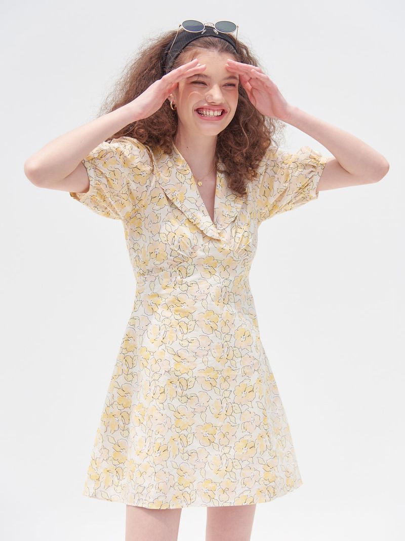 vem.ver（ベムバー）の「SAILOR COLLAR CANDY ONEPIECE_YELLOW（Dresses）」