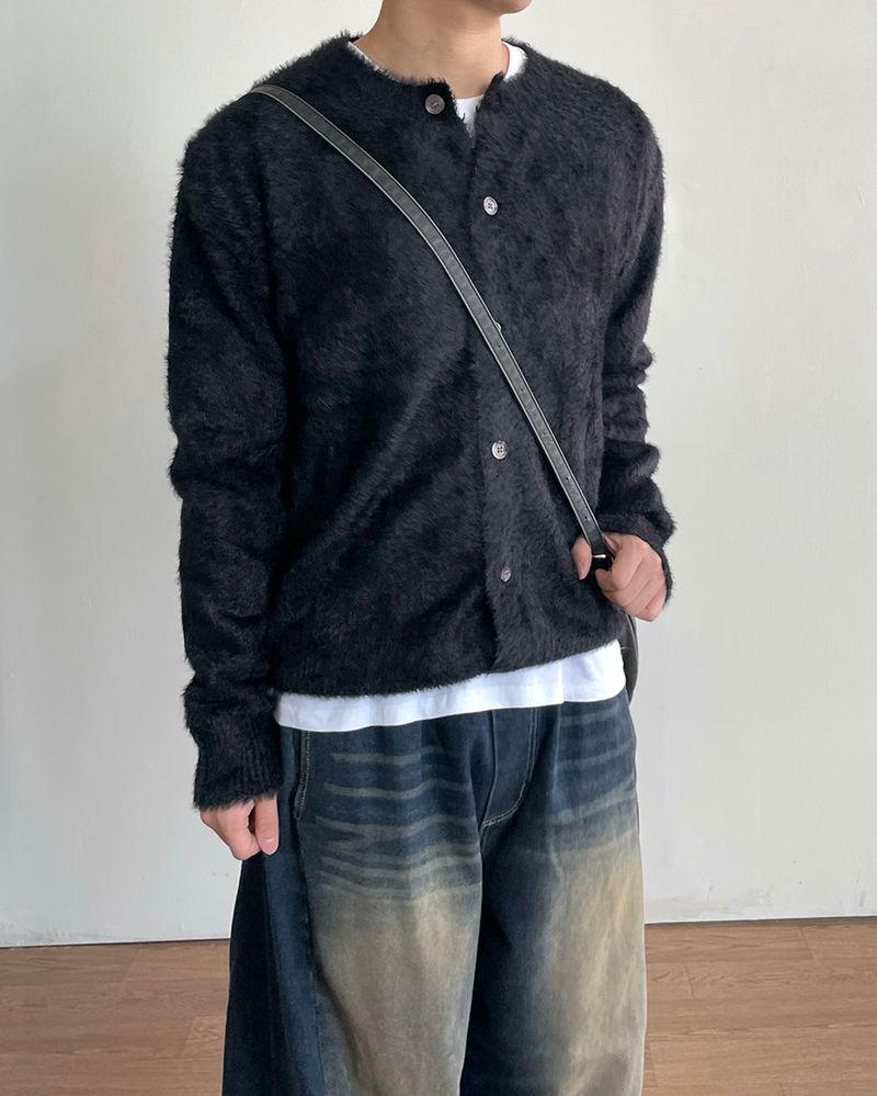 Pilling Angora Knit Cardigan