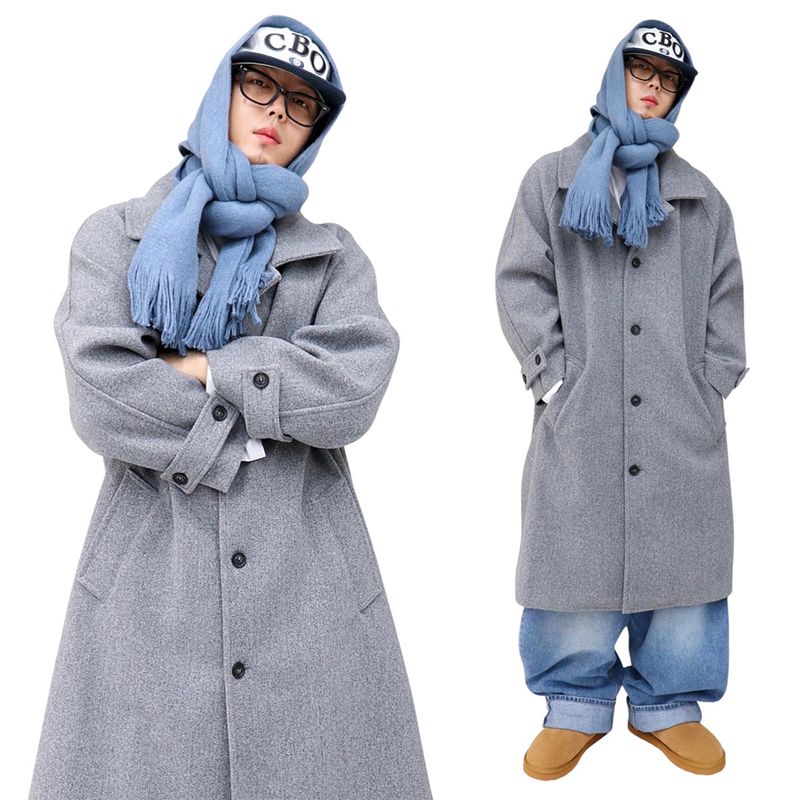 Oversized Wool Balmacaan Coat