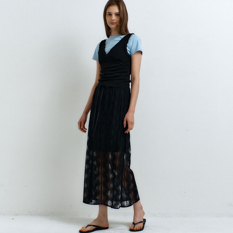 Lace Long Skirt_Black