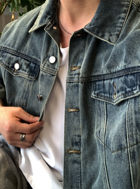 Nechis Washed Cropped Denim Jacket