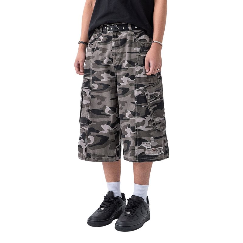 ODDSTUDIO(オッドスタジオ)の「Destroyed Camo Cargo Bermuda Pants - GRAY CAMO(Pants)」