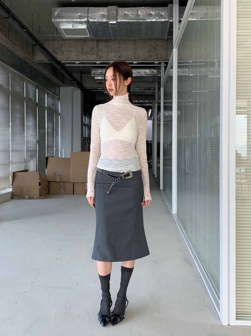 slit line midi skirt