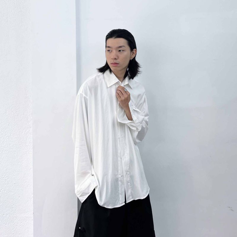 Micro-crinkle Baggy Shirt